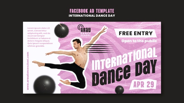 PSD gratuit projet de modèle de la journée internationale de la danse.