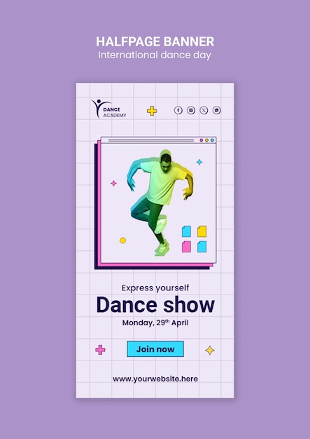 PSD gratuit projet de modèle de la journée internationale de la danse