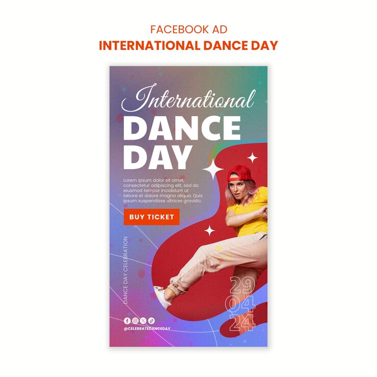 PSD gratuit projet de modèle de la journée internationale de la danse