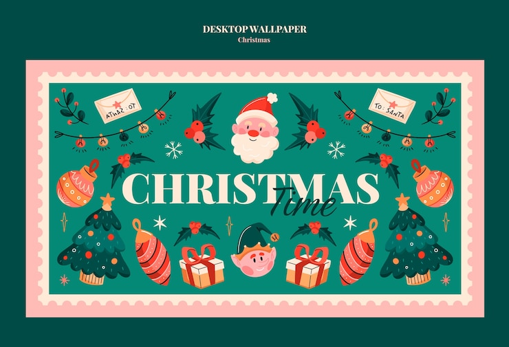 PSD gratuit projet de modèle de papier peint de noël