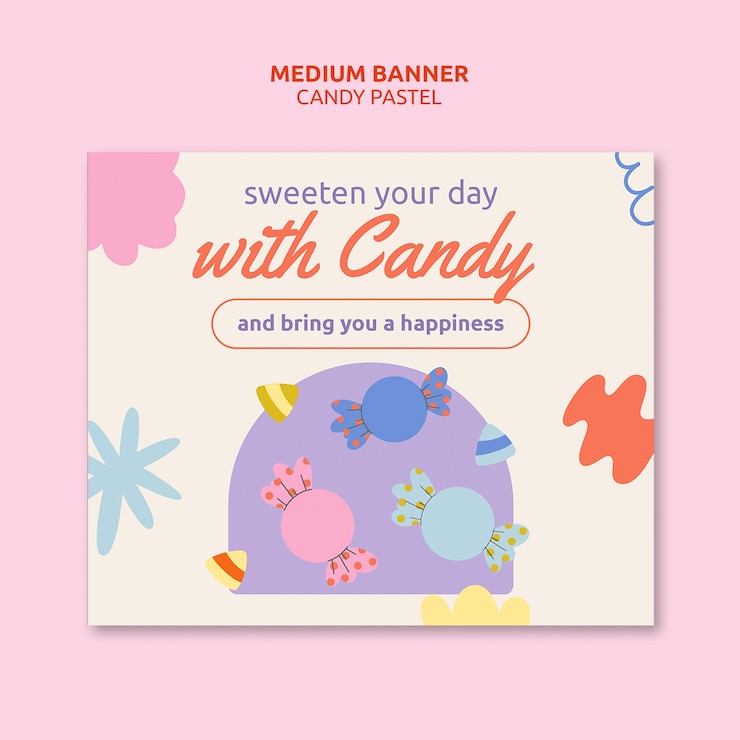PSD gratuit projet de modèle pastel de bonbons