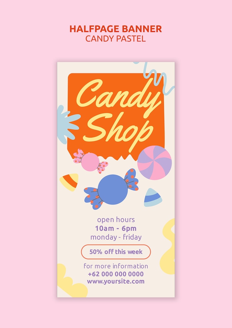 PSD gratuit projet de modèle pastel de bonbons