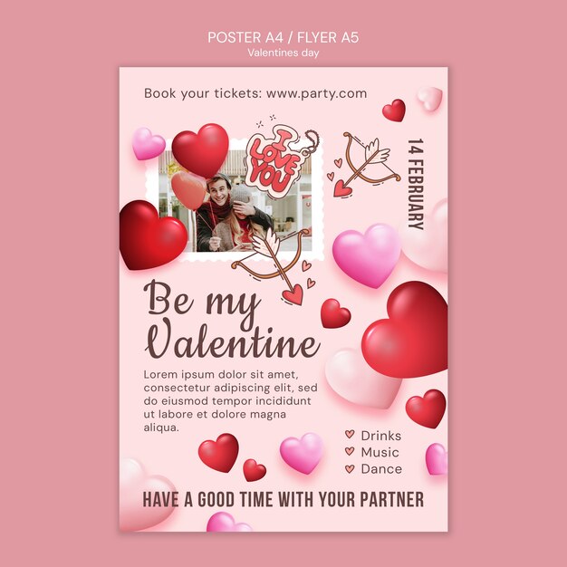 Projet de modèle pour la fête de la Saint-Valentin