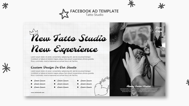 PSD gratuit projet de modèle de studio de tatouage