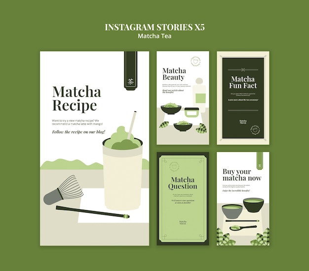 PSD gratuit projet de modèle de thé matcha