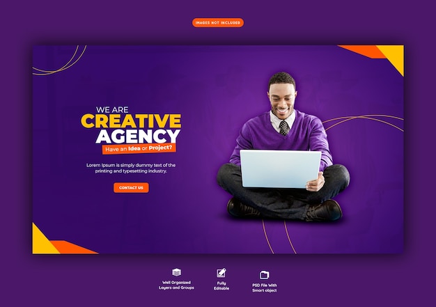 Promotion commerciale et modèle de bannière Web créative