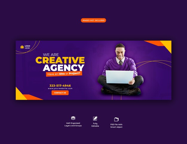 Promotion d'entreprise et modèle de couverture facebook créatif