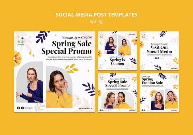 Promotion spéciale des soldes de printemps sur les médias sociaux