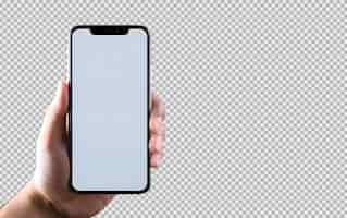 PSD gratuit psd isolé main gauche tenant un smartphone