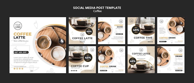 Publication de café sur les réseaux sociaux