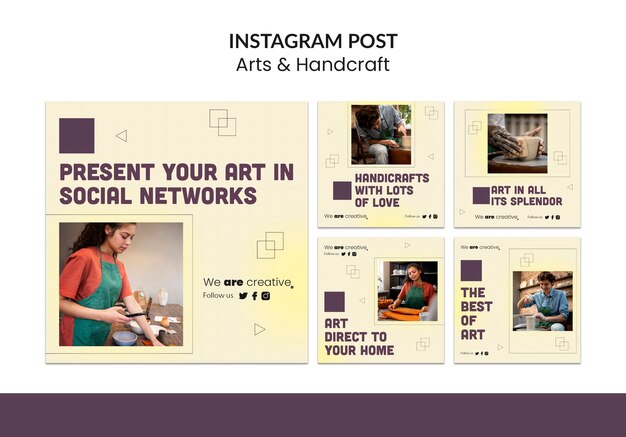 Publication instagram sur les arts géométriques et l'artisanat