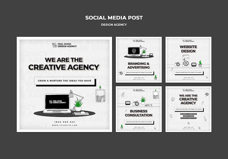 PSD gratuit publication sur les médias sociaux de l'agence de design