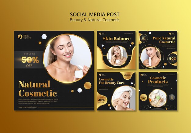 Publication sur les réseaux sociaux de beauté et de cosmétiques naturels