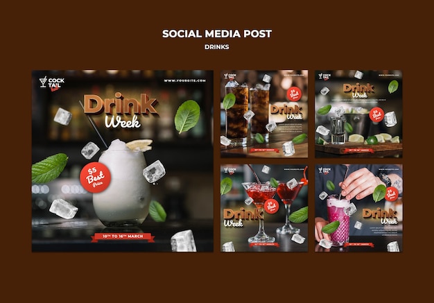 Publication sur les réseaux sociaux de Drink Week
