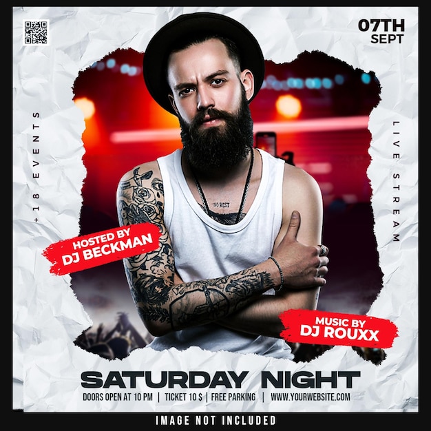 publication sur les réseaux sociaux du flyer du club dj party