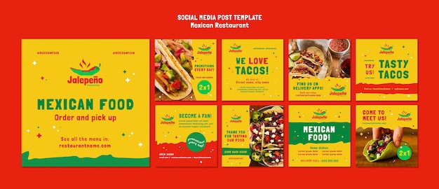 Publication sur les réseaux sociaux d'un restaurant mexicain