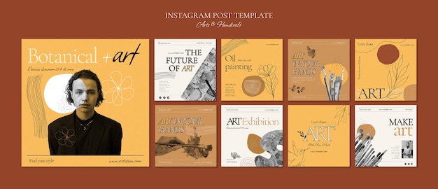 PSD gratuit publications instagram d'art et d'artisanat