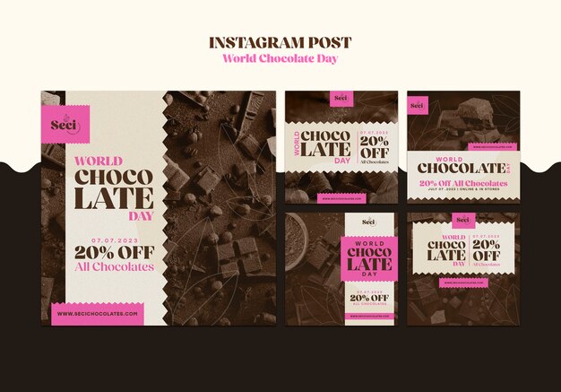 Publications instagram de célébration de la journée mondiale du chocolat