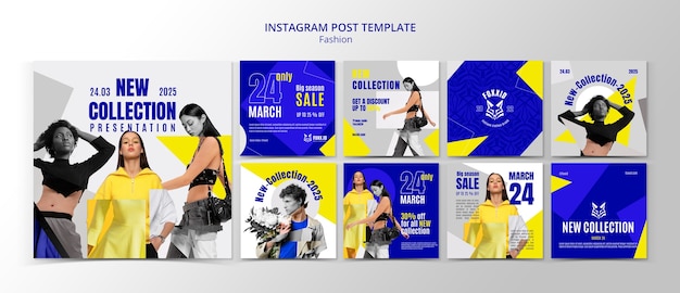 PSD gratuit publications instagram de la collection de mode