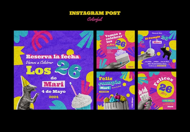 PSD gratuit publications instagram de divertissement de fête