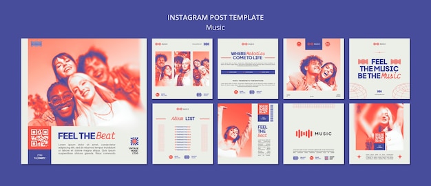 PSD gratuit publications instagram de divertissement musical