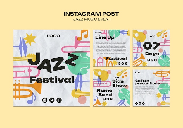 PSD gratuit publications instagram du festival de musique