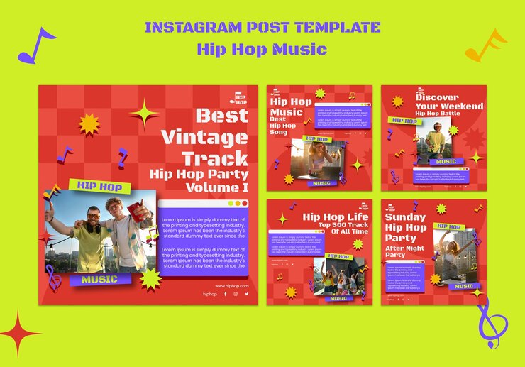 PSD gratuit publications instagram du festival de musique