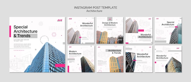 PSD gratuit publications instagram du projet d'architecture