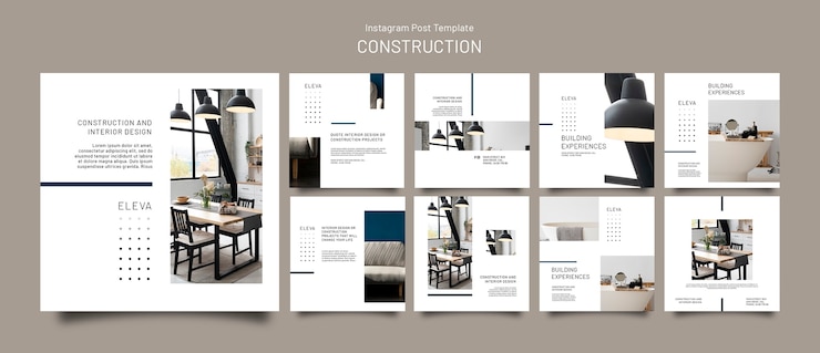 PSD gratuit publications instagram du projet de construction