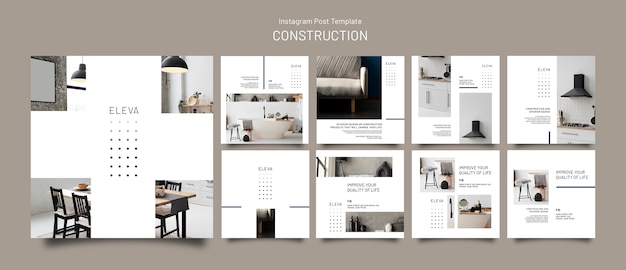 PSD gratuit publications instagram du projet de construction