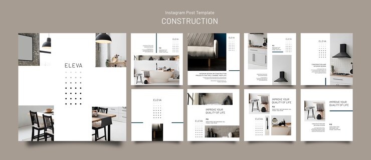 PSD gratuit publications instagram du projet de construction
