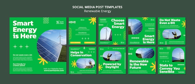 PSD gratuit publications instagram sur les énergies renouvelables