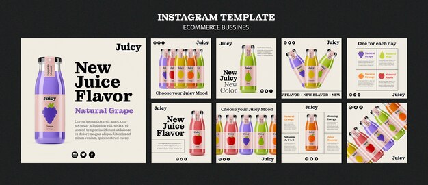 Publications instagram d'entreprise de commerce électronique