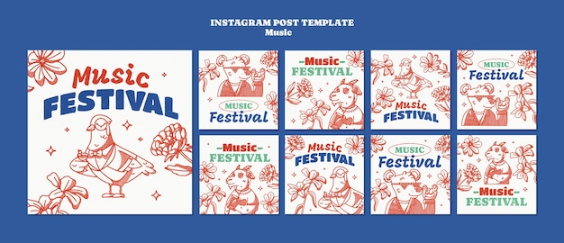 PSD gratuit publications instagram d'événements musicaux