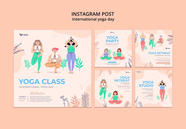 Publications instagram de la journée internationale du yoga