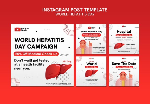 Publications instagram de la journée mondiale contre l'hépatite