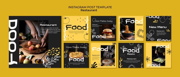 Publications instagram de restaurants de cuisine délicieuse