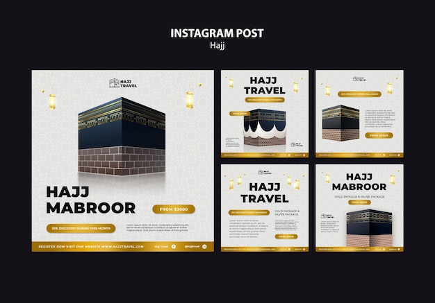 PSD gratuit publications instagram de la saison du hajj