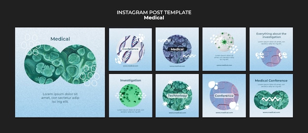 PSD gratuit publications instagram de soins médicaux dégradés