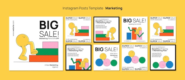 PSD gratuit publications instagram de stratégie marketing