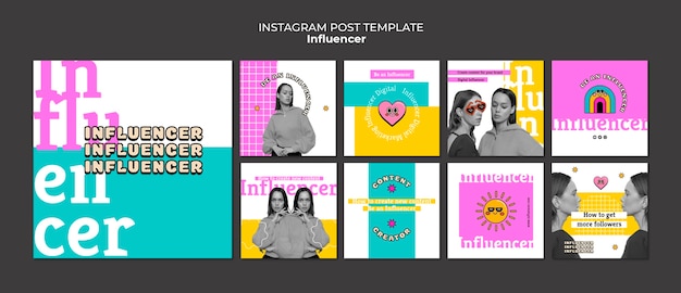 PSD gratuit publications instagram sur le style de vie des influenceurs