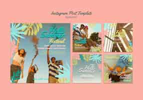 PSD gratuit publications instagram des vacances d'été
