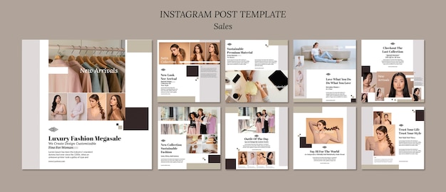 PSD gratuit publications instagram de vente minimalistes