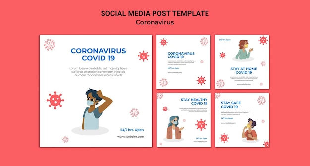 PSD gratuit publications sur les réseaux sociaux sur le coronavirus