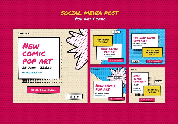 Publications sur les réseaux sociaux du congrès de la bande dessinée