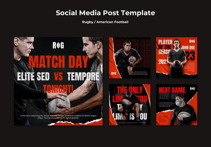 PSD gratuit publications sur les réseaux sociaux du football américain