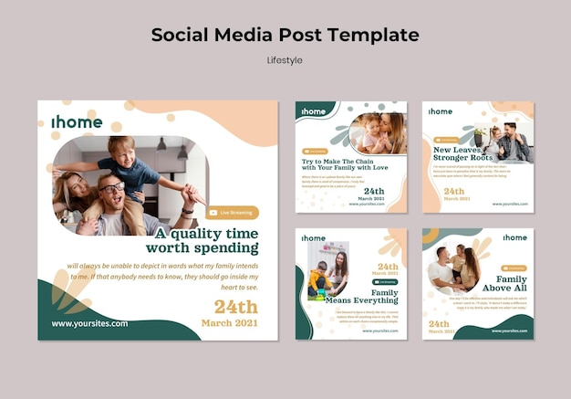 Publications sur les réseaux sociaux sur le mode de vie familial
