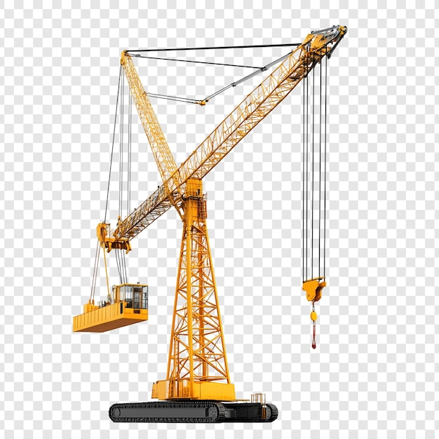 La puissante grue de construction jaune
