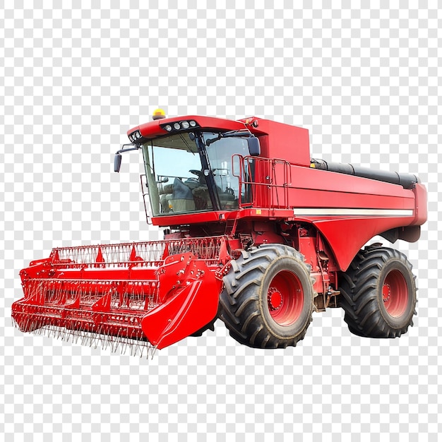 La puissante moissonneuse rouge
