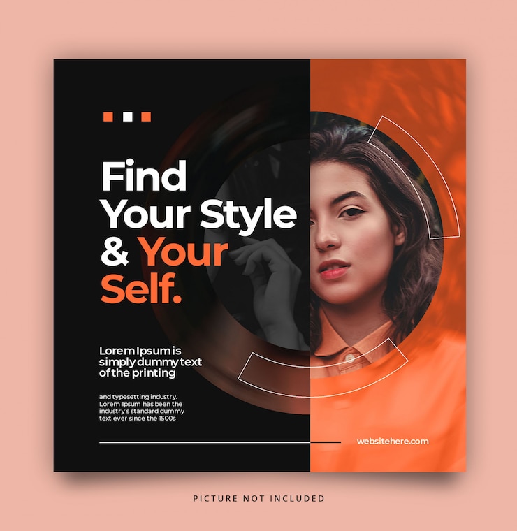 PSD gratuit radial social media instagram facebook post modelate